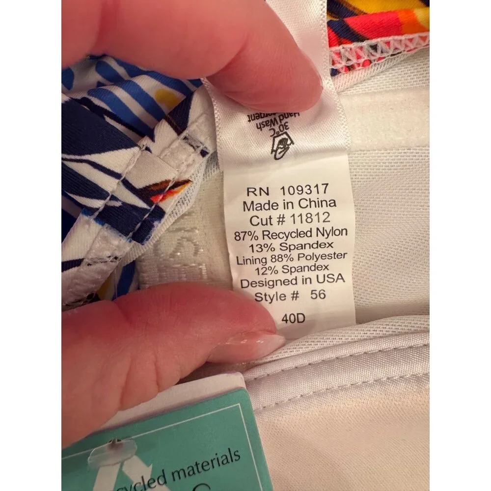 Sunsets Taylor Bralette Swim Top Bahama Breeze 40 D/42C Padded NWT